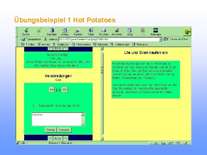 Übungsbeispiel 1 Hot Potatoes 