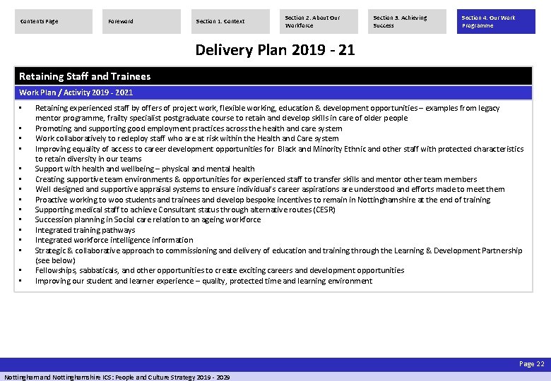 Contents Page Foreword Section 1: Context Section 2: About Our Workforce Section 3: Achieving