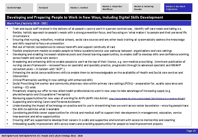 Contents Page Foreword Section 1: Context Section 2: About Our Workforce Section 3: Achieving