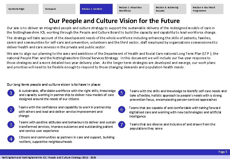 Contents Page Foreword Section 1: Context Section 2: About Our Workforce Section 3: Achieving