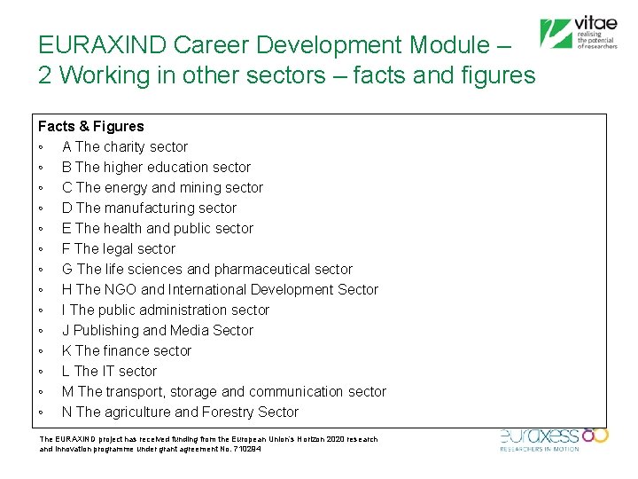 EURAXIND Career Development Module – 2 Working in other sectors – facts and figures