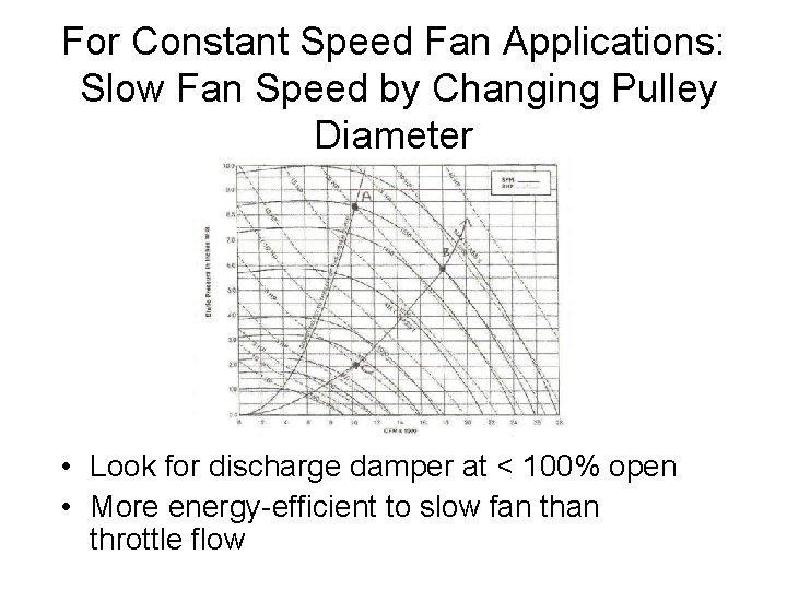 For Constant Speed Fan Applications: Slow Fan Speed by Changing Pulley Diameter • Look