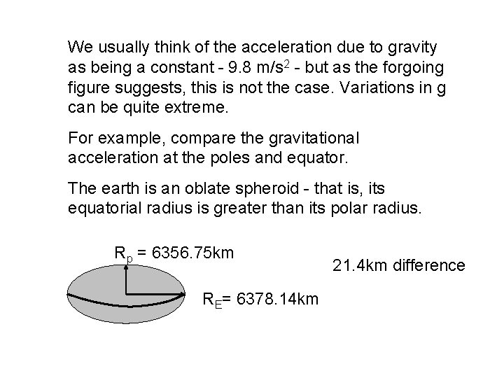 We usually think of the acceleration due to gravity as being a constant -