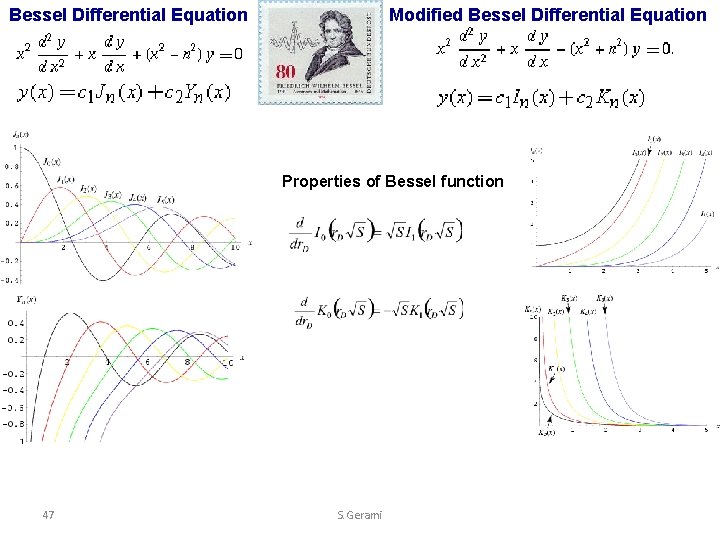Bessel Differential Equation Modified Bessel Differential Equation Properties of Bessel function 47 S. Gerami