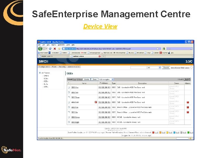 Safe. Enterprise Management Centre Device View 