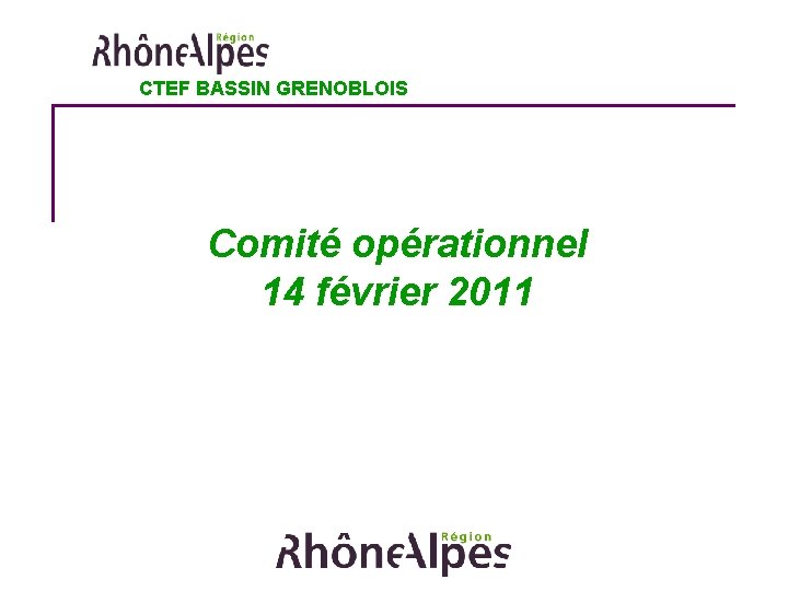 CTEF BASSIN GRENOBLOIS Comité opérationnel 14 février 2011 