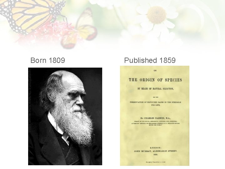 Born 1809 Published 1859 