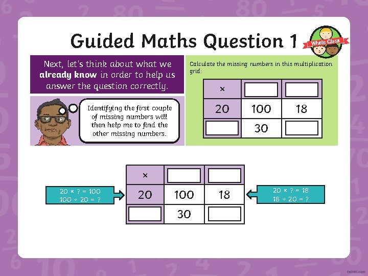 Guided Maths Question 1 Next, let’s think about what we already know in order