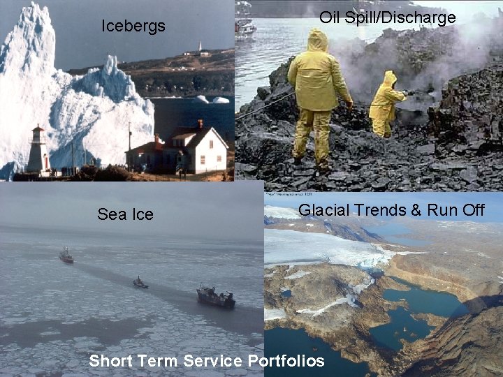 Icebergs Sea Ice The Northern View Oil Spill/Discharge Glacial Trends & Run Off Short