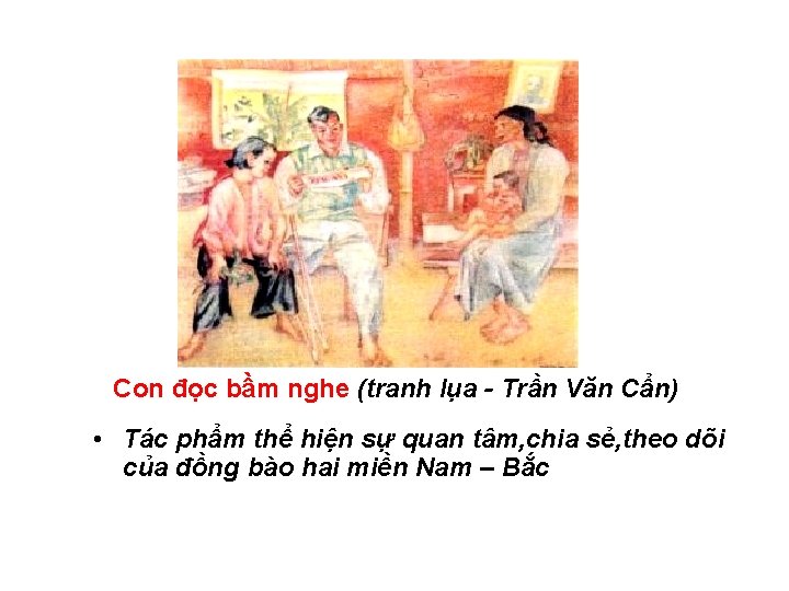 Con đọc bầm nghe (tranh lụa - Trần Văn Cẩn) • Tác phẩm thể