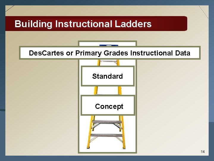Building Instructional Ladders Des. Cartes or Primary Grades Instructional Data Standard Concept 14 