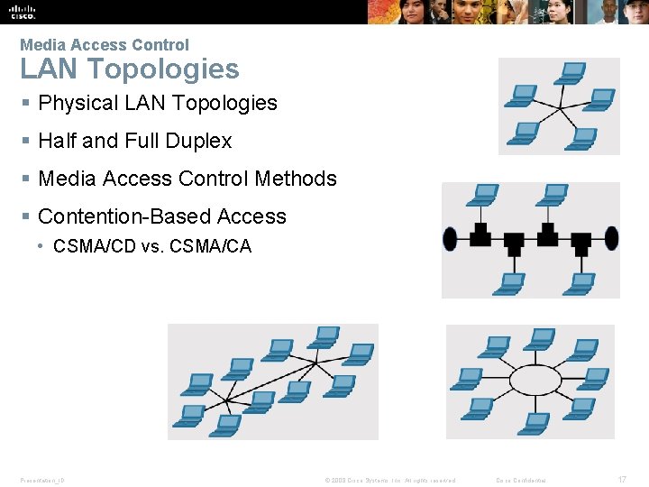 Media Access Control LAN Topologies § Physical LAN Topologies § Half and Full Duplex