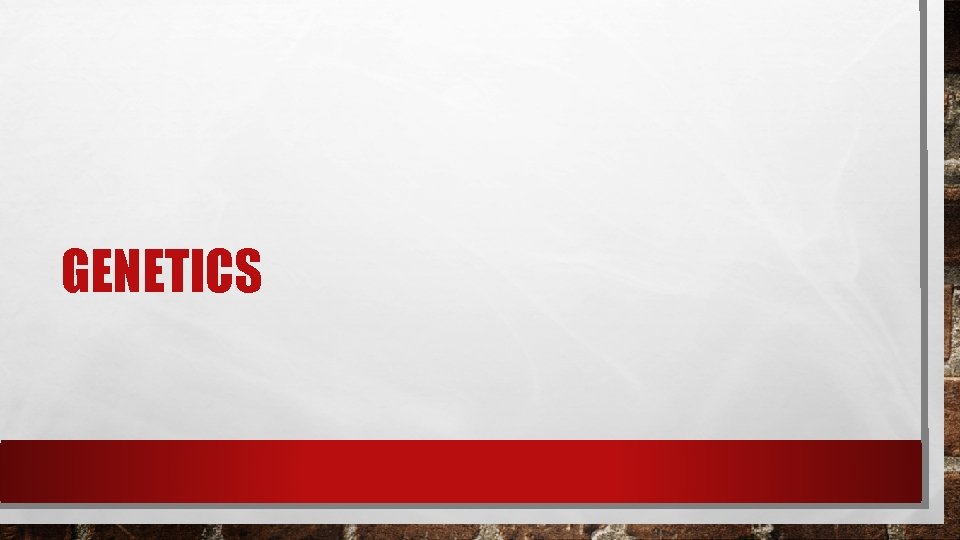 GENETICS GENETICS