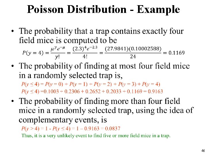 Poisson Distribution - Example • 46 