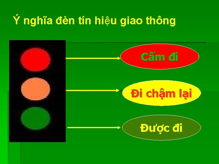 Ý nghĩa đèn tín hiệu giao thông Cấm đi Đi chậm lại Được đi