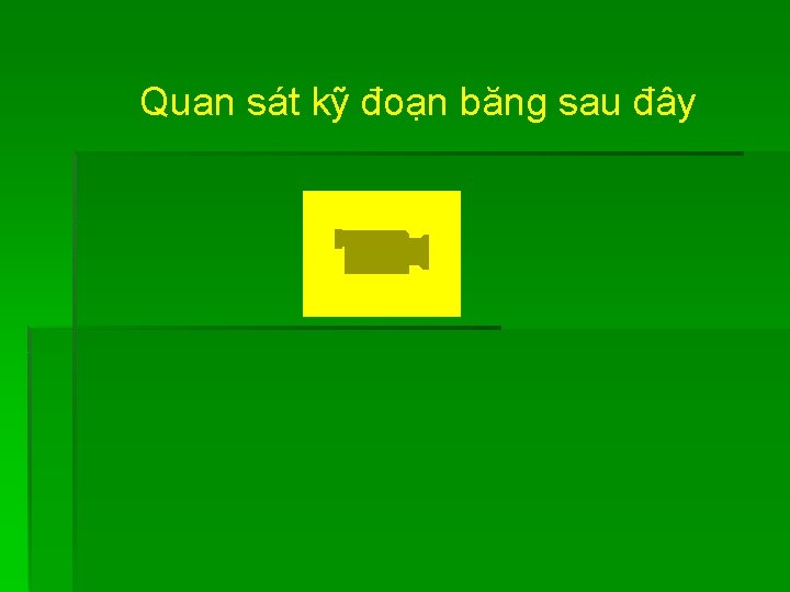 Quan sát kỹ đoạn băng sau đây 