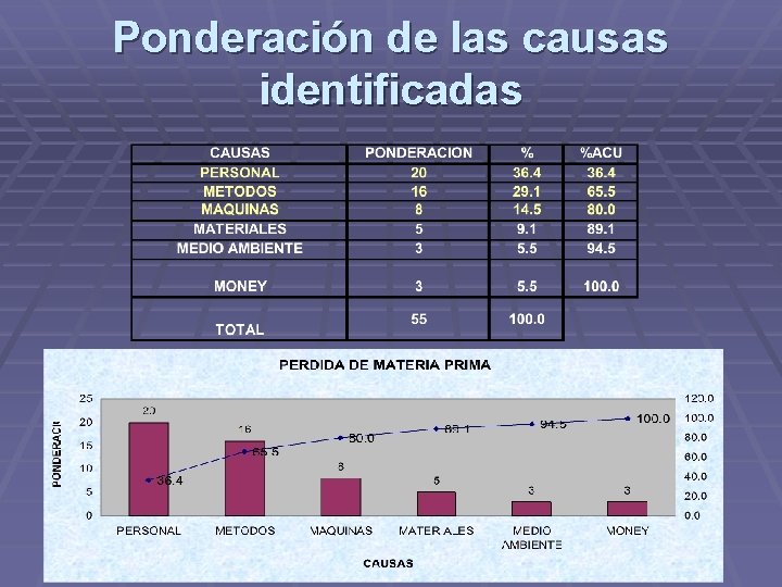 Ponderación de las causas identificadas 