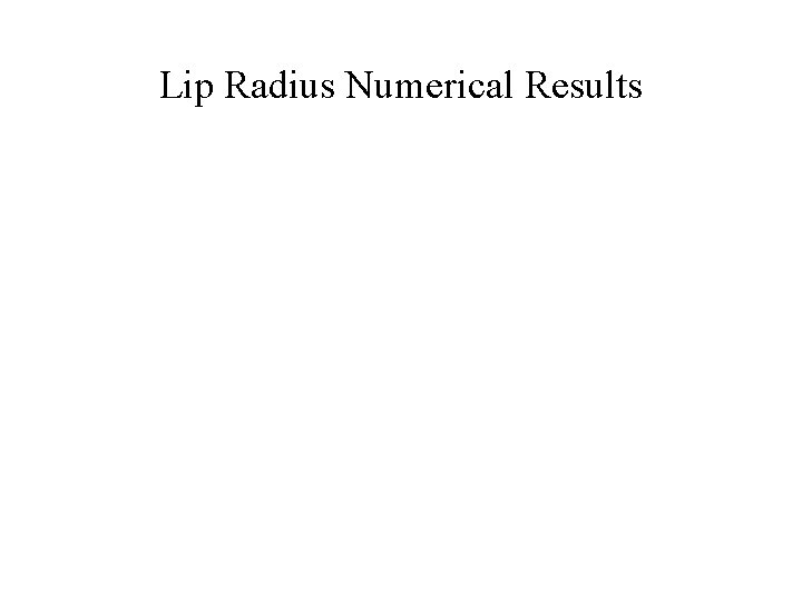 Lip Radius Numerical Results Lip Radius Numerical Results