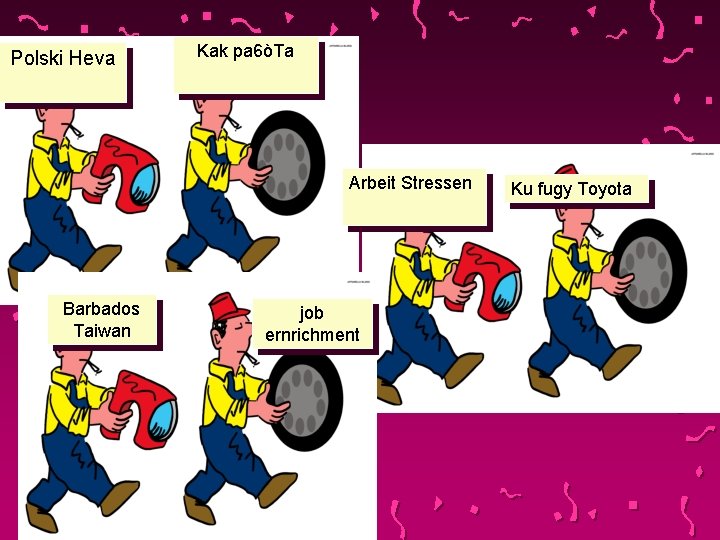 Polski Heva Kak pa 6òTa Arbeit Stressen Barbados Taiwan job ernrichment Ku fugy Toyota