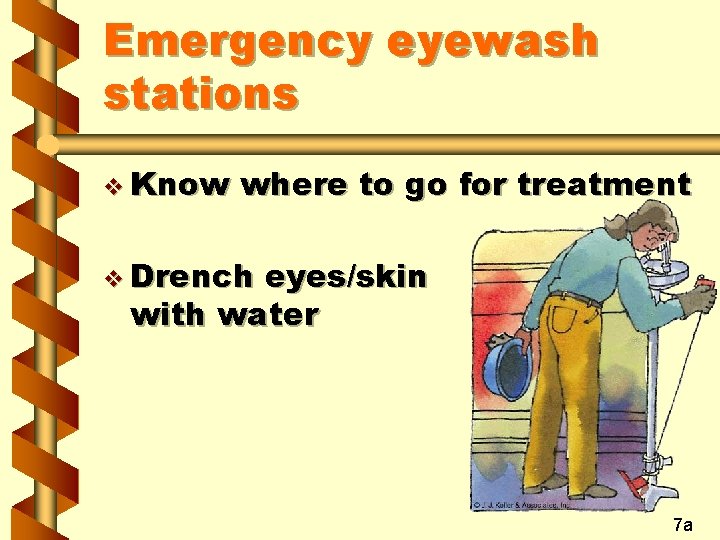 Emergency eyewash stations v Know where to go for treatment v Drench eyes/skin with Emergency eyewash stations v Know where to go for treatment v Drench eyes/skin with