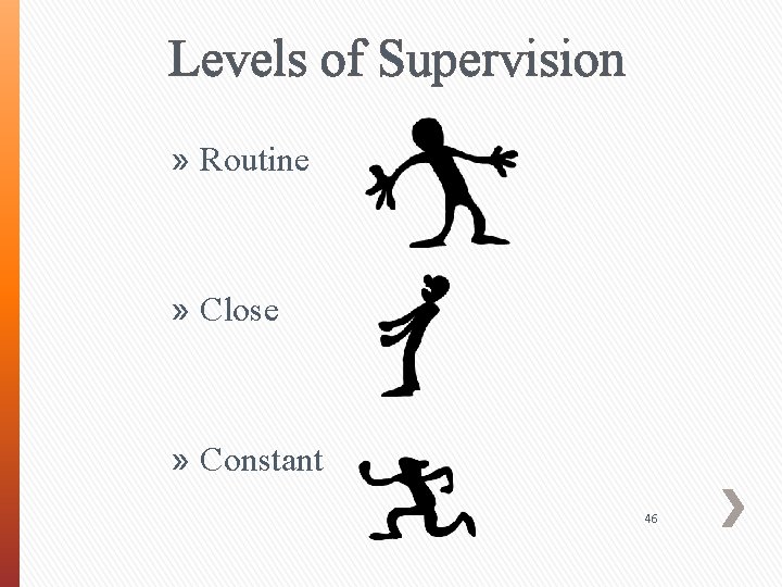 Levels of Supervision » Routine » Close » Constant 46 