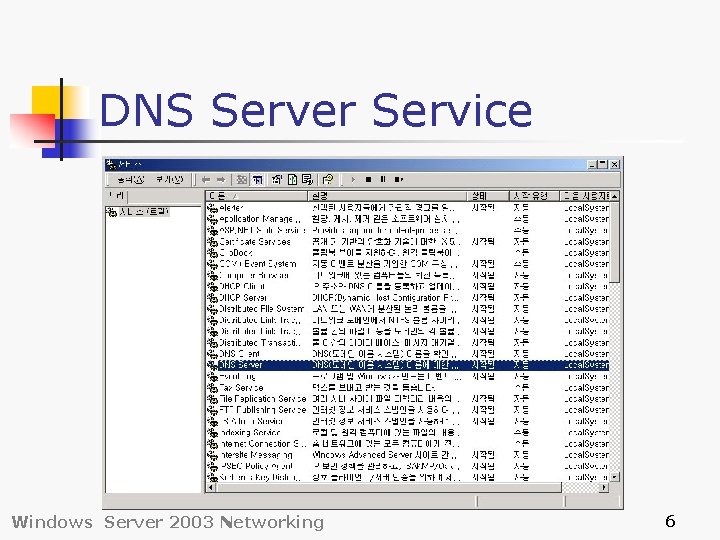 DNS Server Service Windows Server 2003 Networking 6 