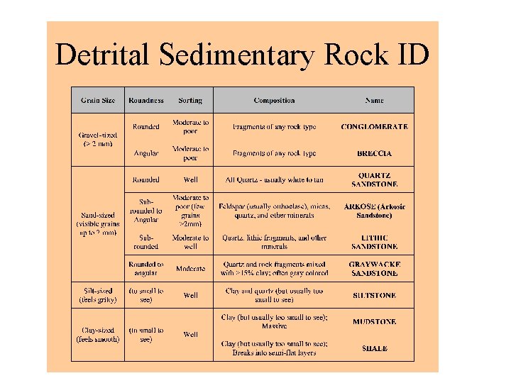 Detrital Sedimentary Rock ID 