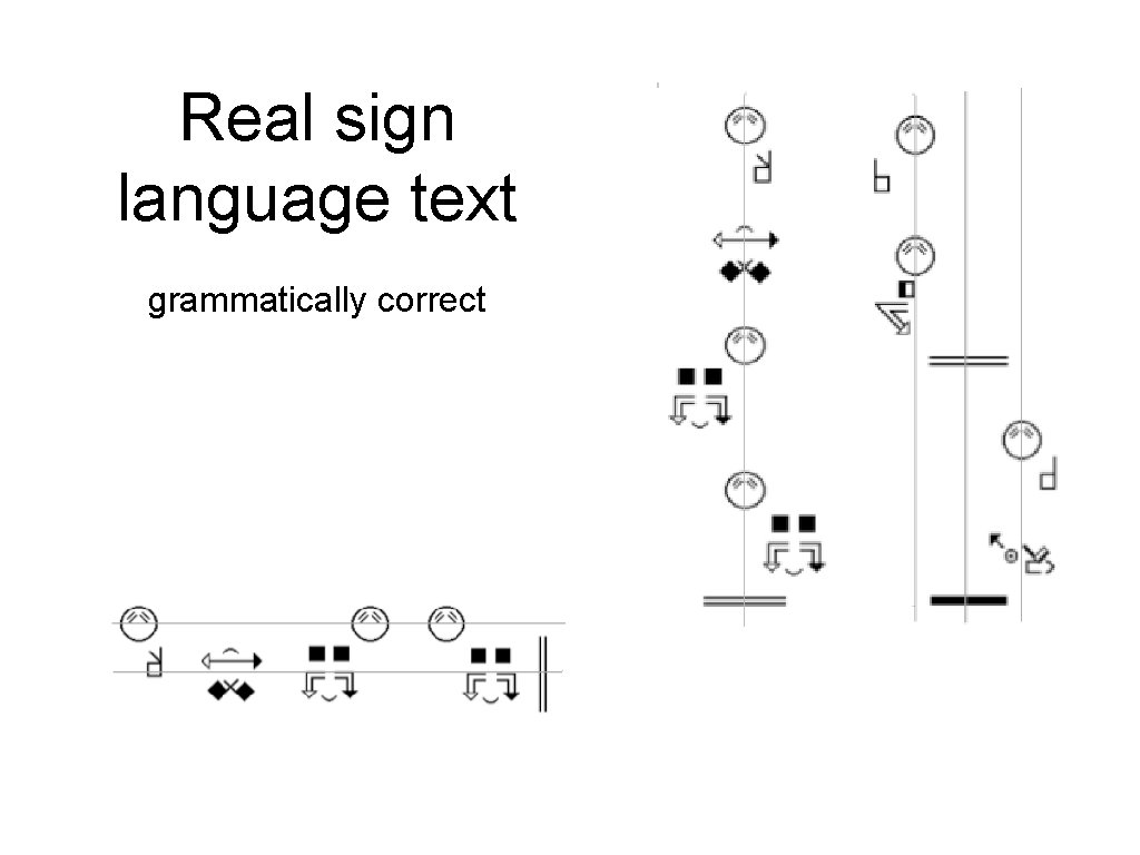 Real sign language text grammatically correct 