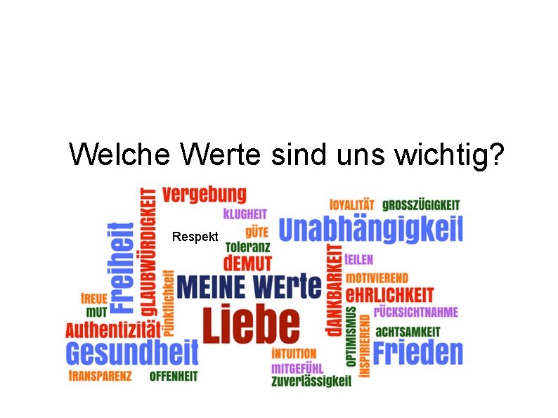 Welche Werte sind uns wichtig? Respekt 