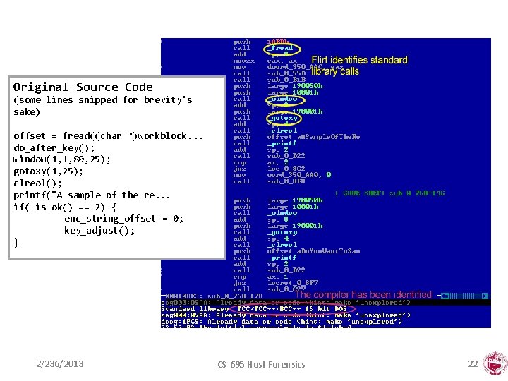 Original Source Code (some lines snipped for brevity's sake) offset = fread((char *)workblock. .