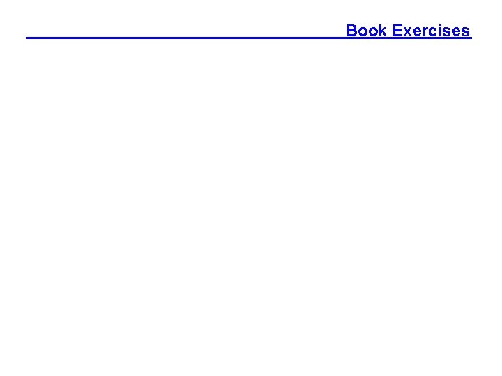 Book Exercises 