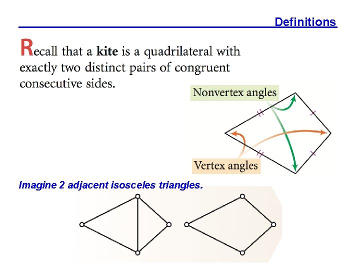 Definitions Imagine 2 adjacent isosceles triangles. 