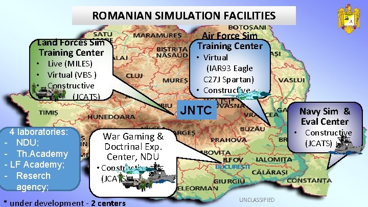 ROMANIAN SIMULATION FACILITIES Land Forces Sim Training Center • Live (MILES) • Virtual (VBS