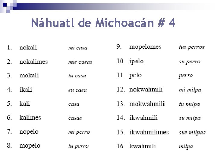 Náhuatl de Michoacán # 4 