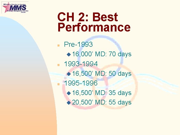 CH 2: Best Performance n Pre-1993 u 16, 000’ n 1993 -1994 u 16,