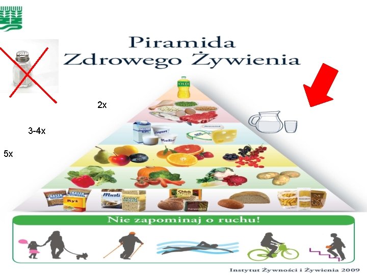 Piramida zdrowego żywienia 2 x 3 -4 x 5 x LOGO 