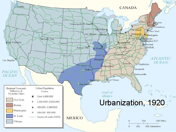 Urbanization, 1920 Urbanization, 1920