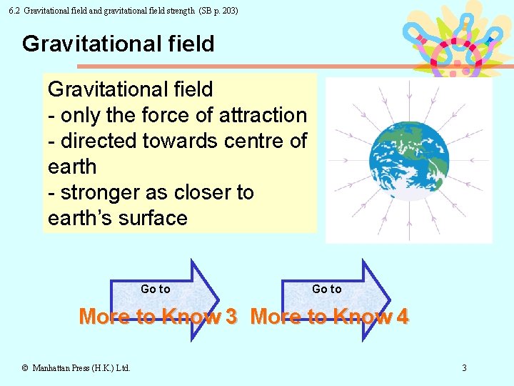 6. 2 Gravitational field and gravitational field strength (SB p. 203) Gravitational field -