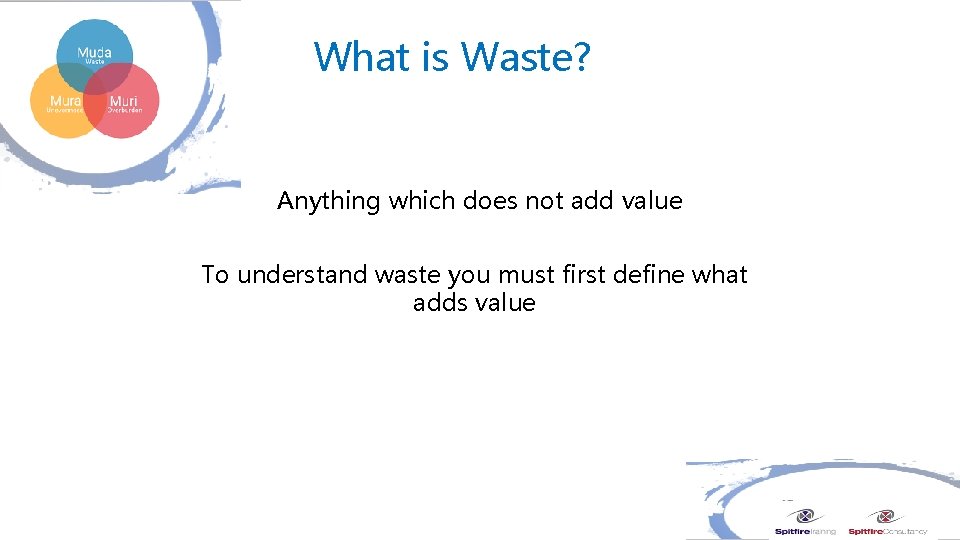What is Waste? Anything which does not add value To understand waste you must What is Waste? Anything which does not add value To understand waste you must