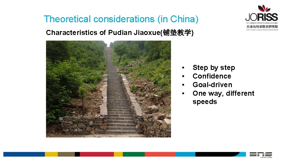 Theoretical considerations (in China) Characteristics of Pudian Jiaoxue(铺垫教学) • • Step by step Confidence