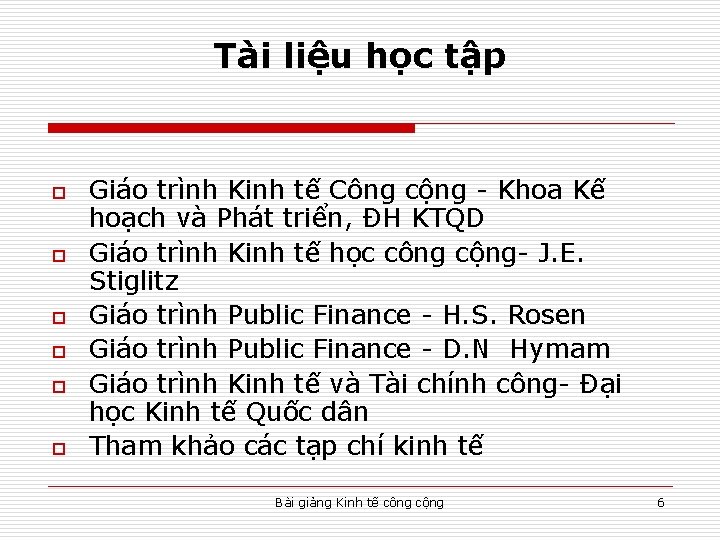 Tài liệu học tập o o o Giáo trình Kinh tế Công cộng -