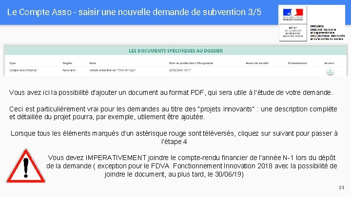 Le Compte Asso - saisir une nouvelle demande de subvention 3/5 Vous avez ici