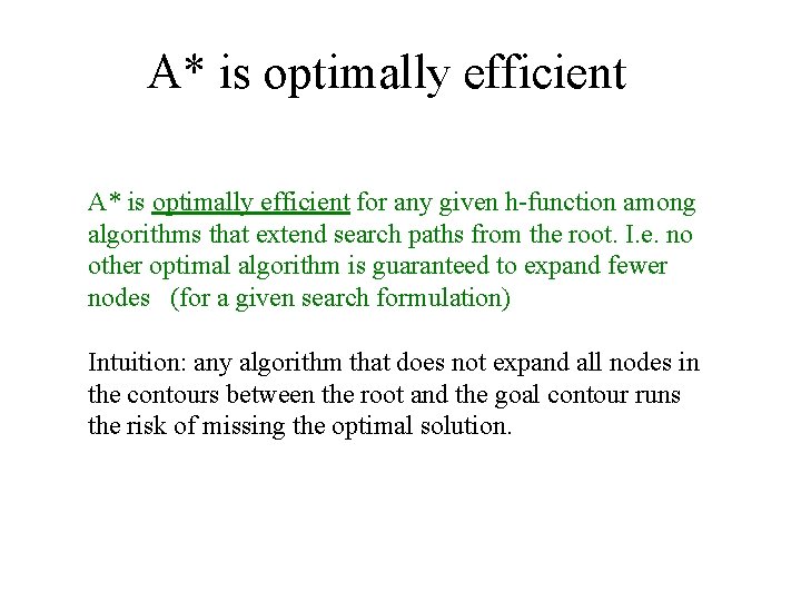 A* is optimally efficient for any given h-function among algorithms that extend search paths