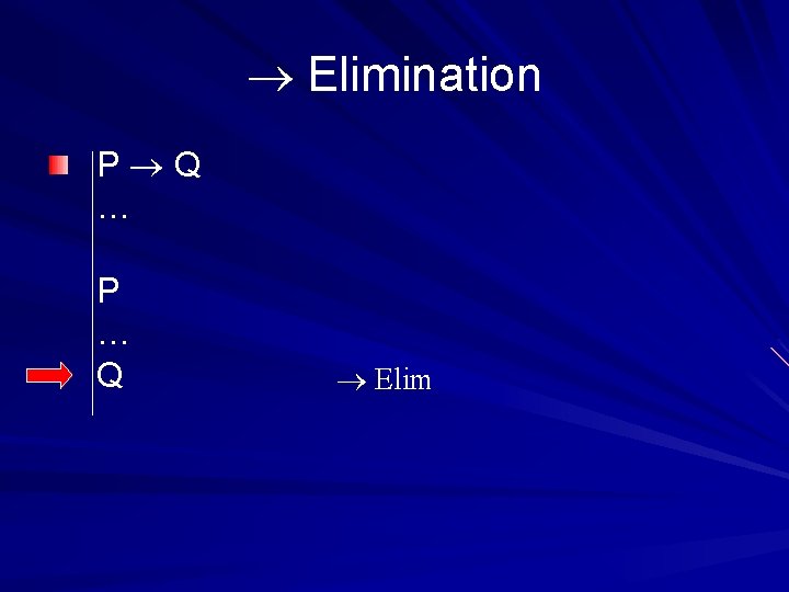  Elimination P Q … P … Q Elim 