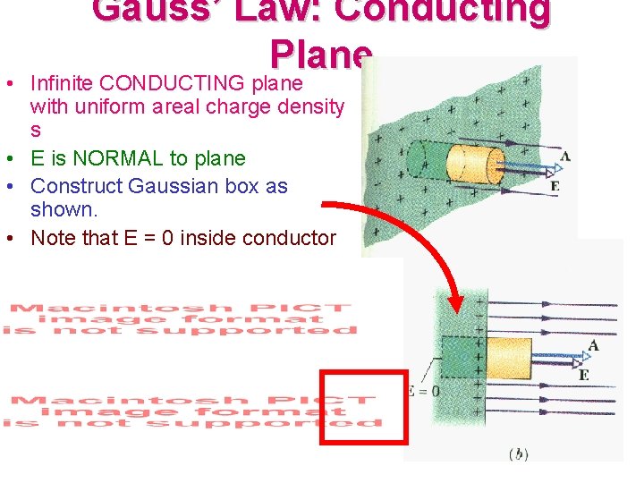 Gauss’ Law: Conducting Plane • Infinite CONDUCTING plane with uniform areal charge density s