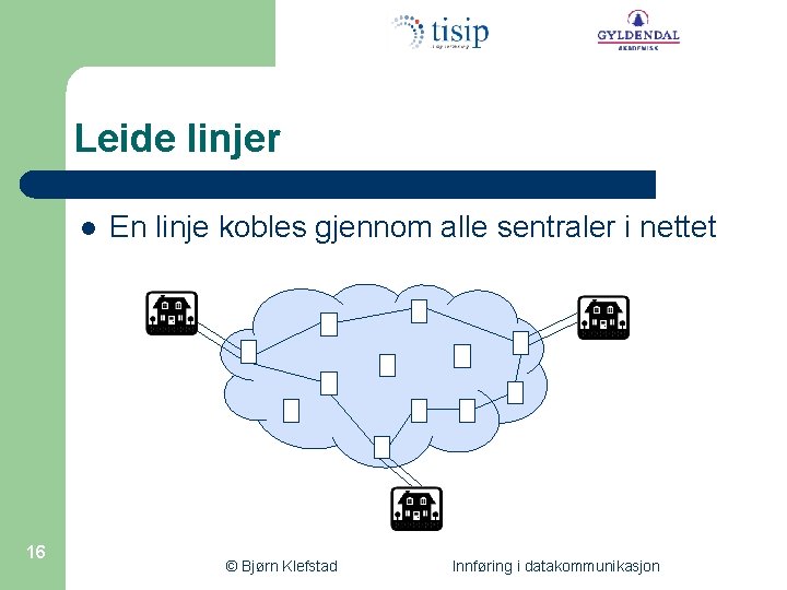 Leide linjer l 16 En linje kobles gjennom alle sentraler i nettet © Bjørn