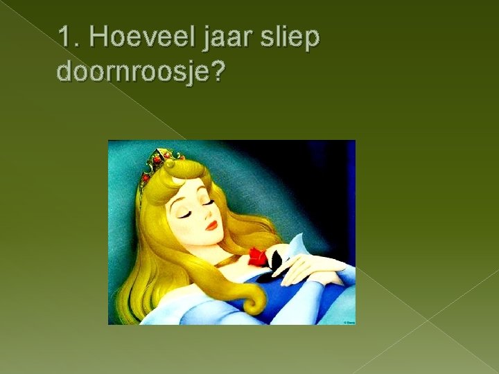 1. Hoeveel jaar sliep doornroosje? 