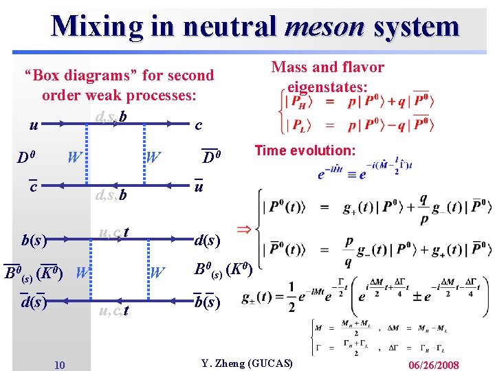 Mixing in neutral meson system “Box diagrams” for second order weak processes: d, s,