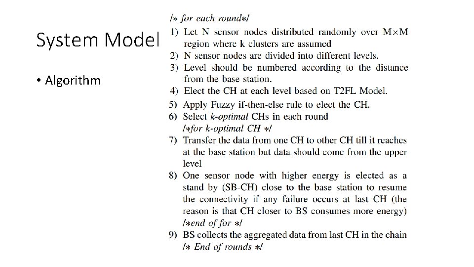 System Model • Algorithm 