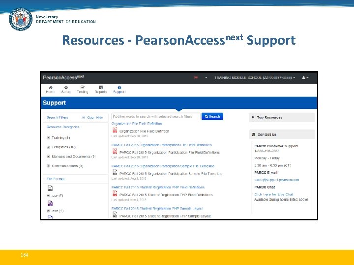 New Jersey DEPARTMENT OF EDUCATION Resources - Pearson. Accessnext Support 164 